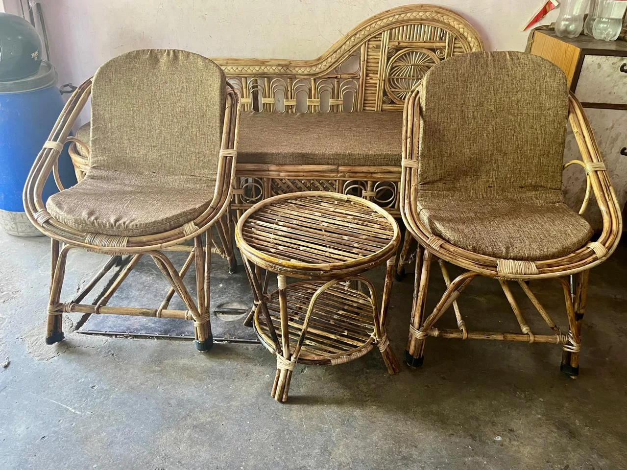 Handcrafted 3-Seater Cane Sofa image Handcrafted 3-Seater Cane Sofa image