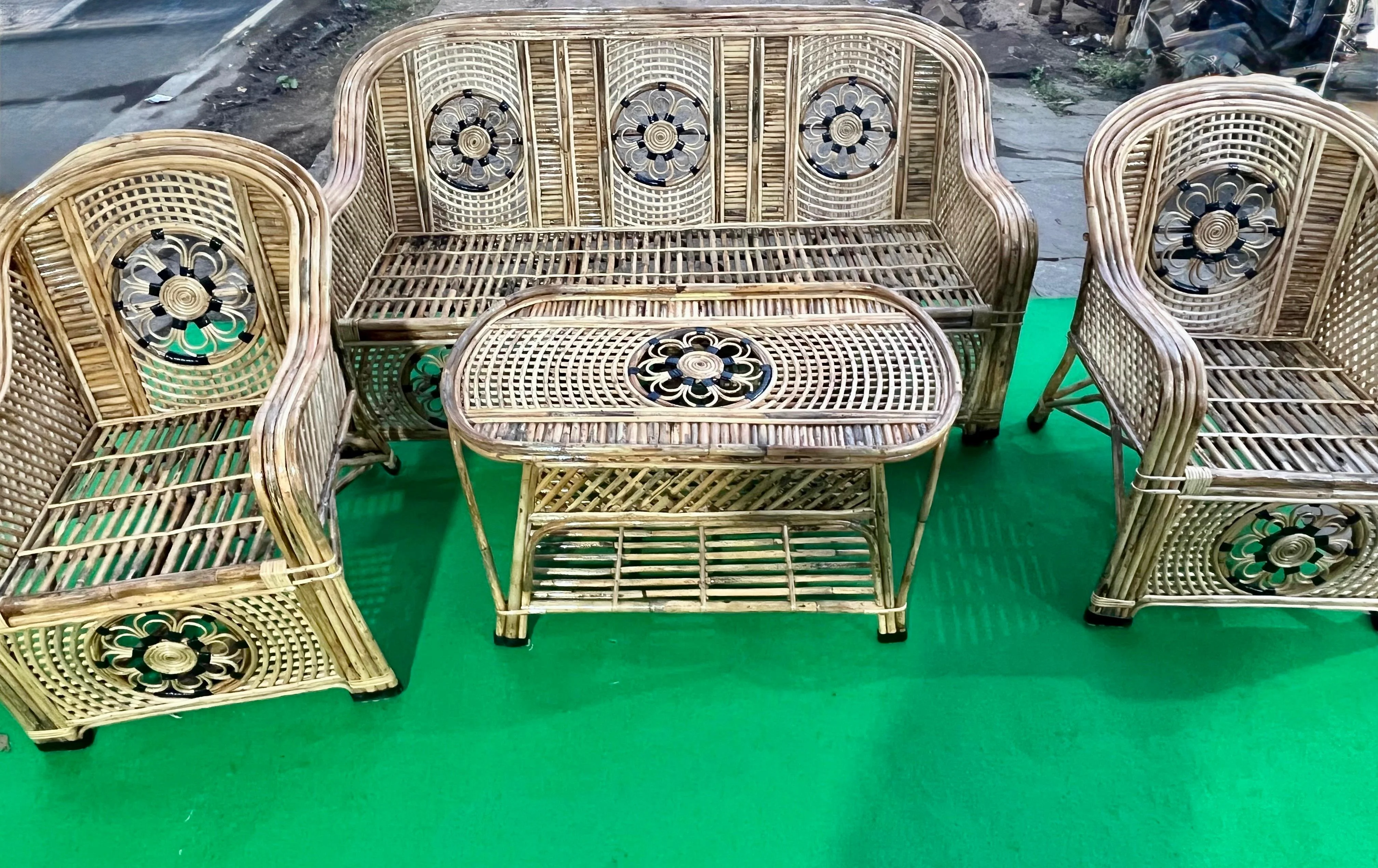 Modern Cane Lounge Sofa image Modern Cane Lounge Sofa image